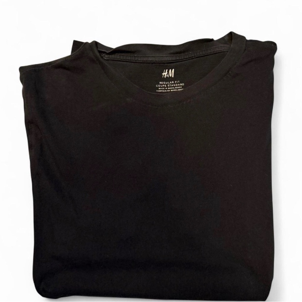 H&M Men's Jet Black Short Sleeve Tee